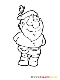 Картинка гнома - Бесплатная картинка раскраска