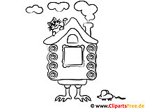 Witch house in the forest coloring page for free