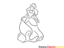 Free coloring pages and coloring pages - Princess to color