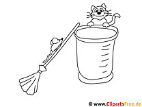 Mortar, witch's broom - coloring pages and free coloring pages