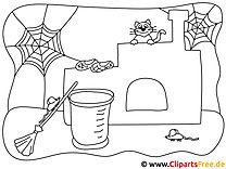 Oven in the witch's house template - coloring pages and free coloring pages