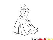 Princess without unicorn coloring page, free printable coloring page