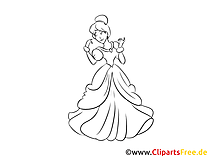 Princess coloring picture, template for free