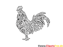 Difficult coloring pages for adults Chicken, farm