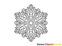 Blatt Muster Mandala-Ausmalbild gratis