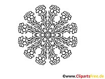 Flower pattern mandala coloring page for free