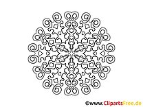 Pattern mandala template for print and paint