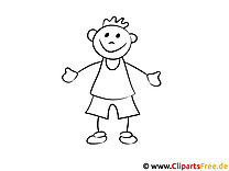 Free printable happy boy coloring page for kids