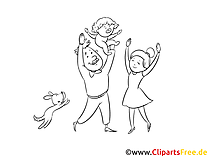 عکس سیاه و سفید شاد خانوادگی برای چاپ، نقاشی