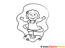 Jumping girl pictures for coloring