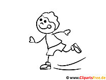 Boy on skates coloring page