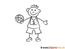Раскраска Мальчик с мячом
