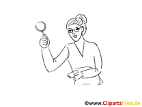 Magnifying Glass Woman Coloring Pages Police