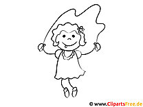 रस्सी कूदने वाली लड़की रंग भरने के लिए चित्र