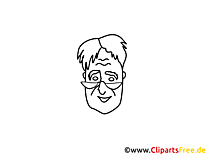 Male face picture coloring page