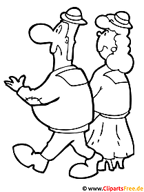 Coloring page for children spouses