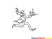 Waiter image coloring page for printing