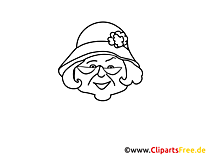 Granny with glasses kép színező oldal