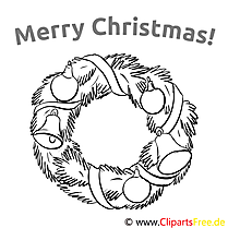 Girlande Glocke Merry Christmas Colourings, Ausmalbilder