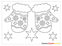 Gloves Christmas Colorings for free