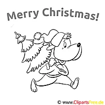 Hund Weihnachtsbaum Merry Christmas Colourings, Ausmalbilder