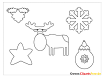 Moose Christmas Coloring Page