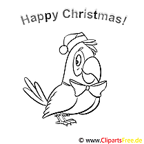 Parrot Bow Merry Christmas Kleurplaten, Kleurplaten