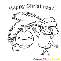 Świąteczna zabawka Święty Mikołaj Happy Christmas Pages do kolorowania, kolorowanki