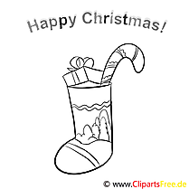 Christmas stocking gift Happy Christmas Pages to color, coloring pages