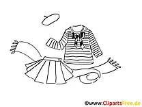 Mode Kleidung Ausmalbild für Kinder kostenlos