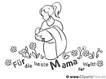 Майка с бебе - Картинки за оцветяване за Деня на майката