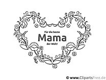 Corazón de Zarcillos para Mamá - Dibujos para colorear para el Día de la Madre