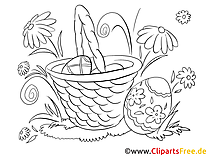 Coloring picture Basket - Easter coloring pages