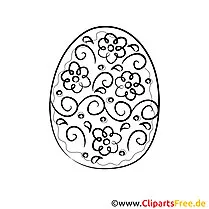 Kolorowanka z jajkiem wielkanocnym do malowania i drukowania