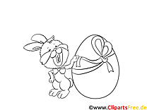 Imagens para colorir PDF para crianças Páscoa, coelhinho da Páscoa, ovo de Páscoa