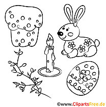 Coloring pictures for Easter in PDF format