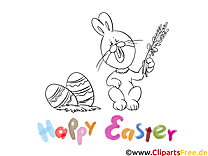 PDF coloring pages to print funny Easter
