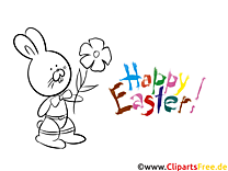 Flower Rabbit Free coloring pages for Easter