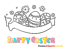 Kleurplaten Happy Easter gratis downloaden en afdrukken