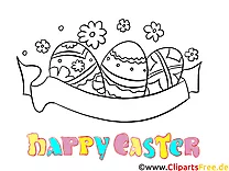 Colouring Happy Easter download and print free