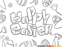 Coloring Sheet Happy Easter download and print