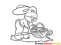Feuille de coloriage de lapin de Pâques PDF