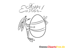Desenho de coelho de ovo feliz Páscoa para colorir
