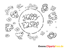 Joyeuses Pâques à colorier PDF