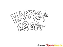 Happy Easter printable Image to color