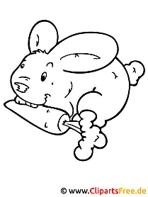 Раскраска Кролик - Пасхальная раскраска