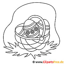 Basket with Easter eggs - Easter coloring page