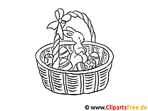 Basket for Easter image, graphic, illustration, coloring page