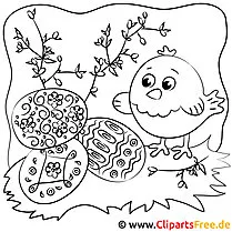 Pollito - Dibujo de Pascua para colorear Dibujo para colorear