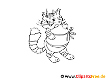 Funny cat picture template for coloring